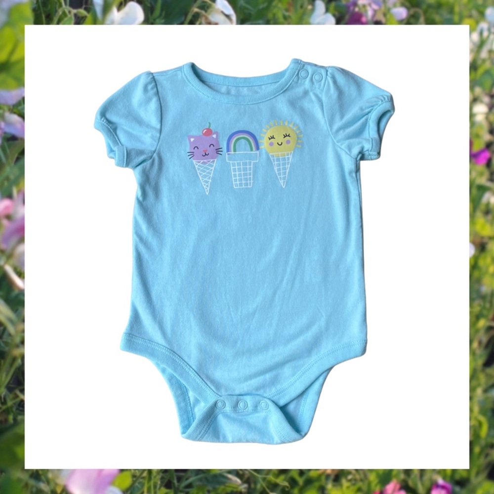 Light Blue Girls Onesie - 6-9M